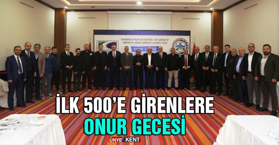 İlk 500’e girenlere Onur Gecesi