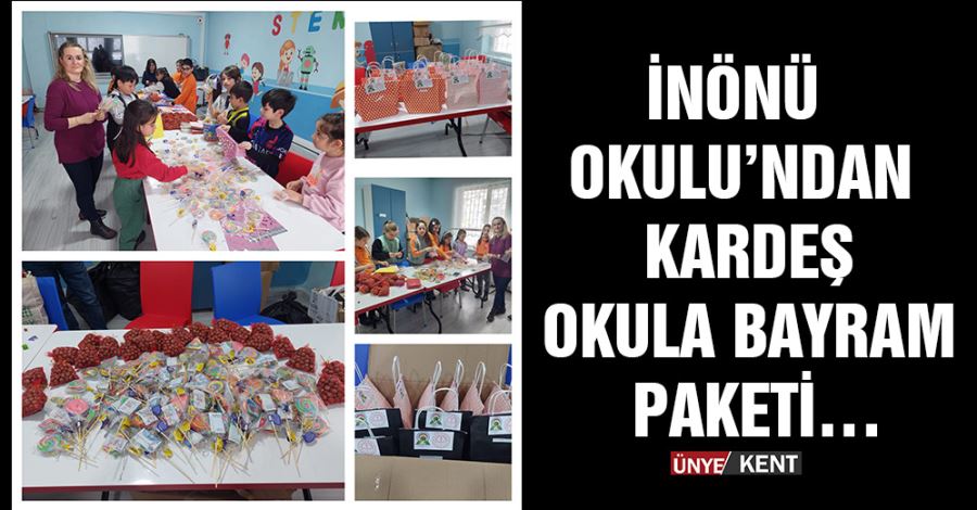 İnönü Okulu’ndan kardeş okula bayram paketi… 