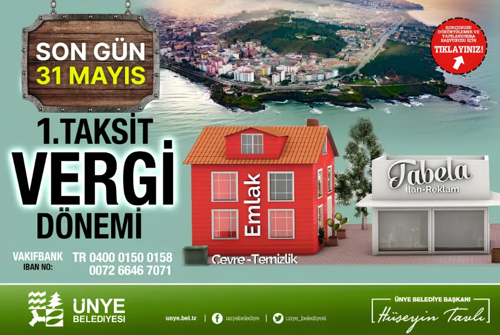 Ünye Belediyesi’nde vezneler açık…