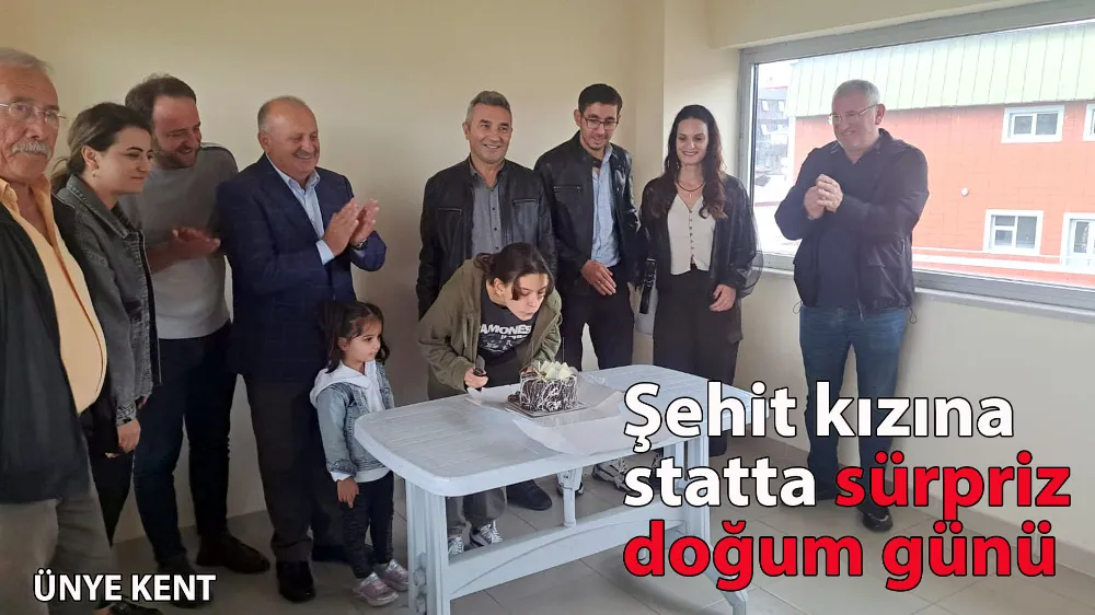 Şehit kızına statta sürpriz doğum günü 