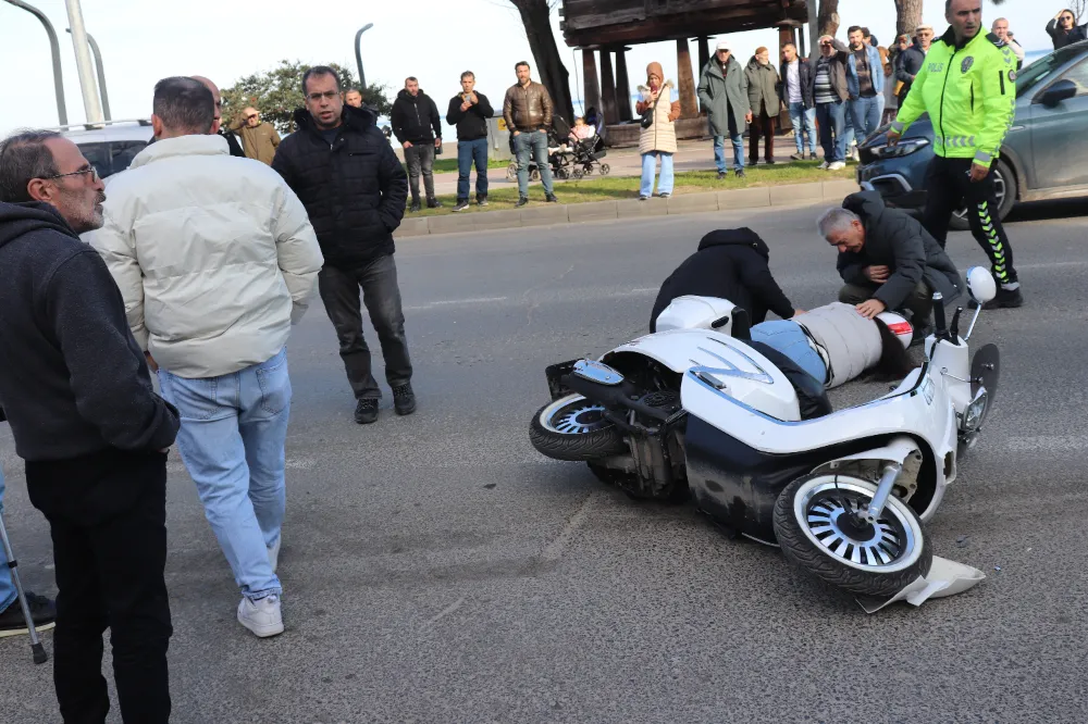 Ünye’de motosiklet sürücüsü yaralandı 