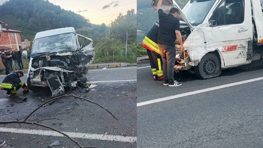 Minibüsle yol yardım aracı çarpıştı; 3 kişi yaralandı