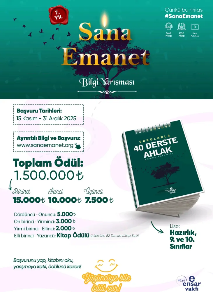 “Sana Emanet” Bilgi Yarışmasında Yerel Katılım Özel Ödülleri verilecek…