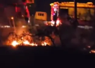 Hastane yakınındaki bahçede yangın!