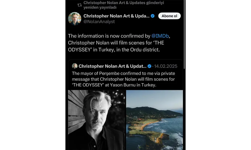 ‘The Odyssey’ filminin Ordu’da çekileceği doğrulandı