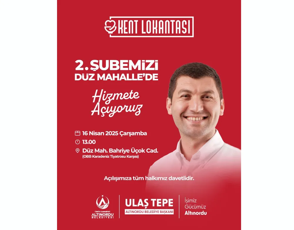Altınordu’nun ikinci Kent Lokantası 16 Nisan’da açılıyor… 