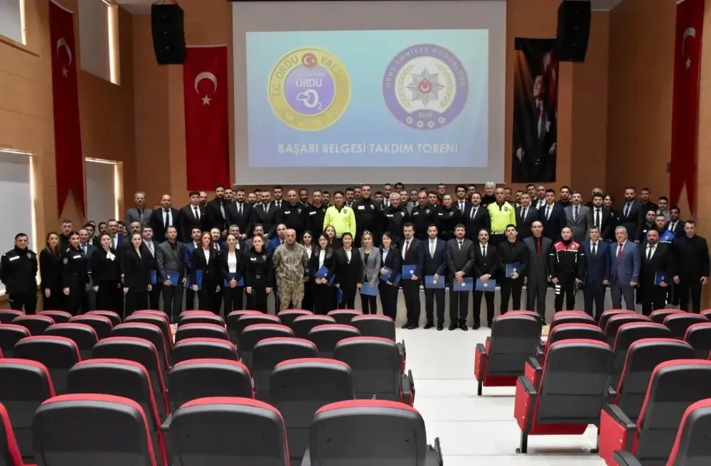 Ordu Emniyeti’nde üstün gayretli personellere “Başarı Belgesi”