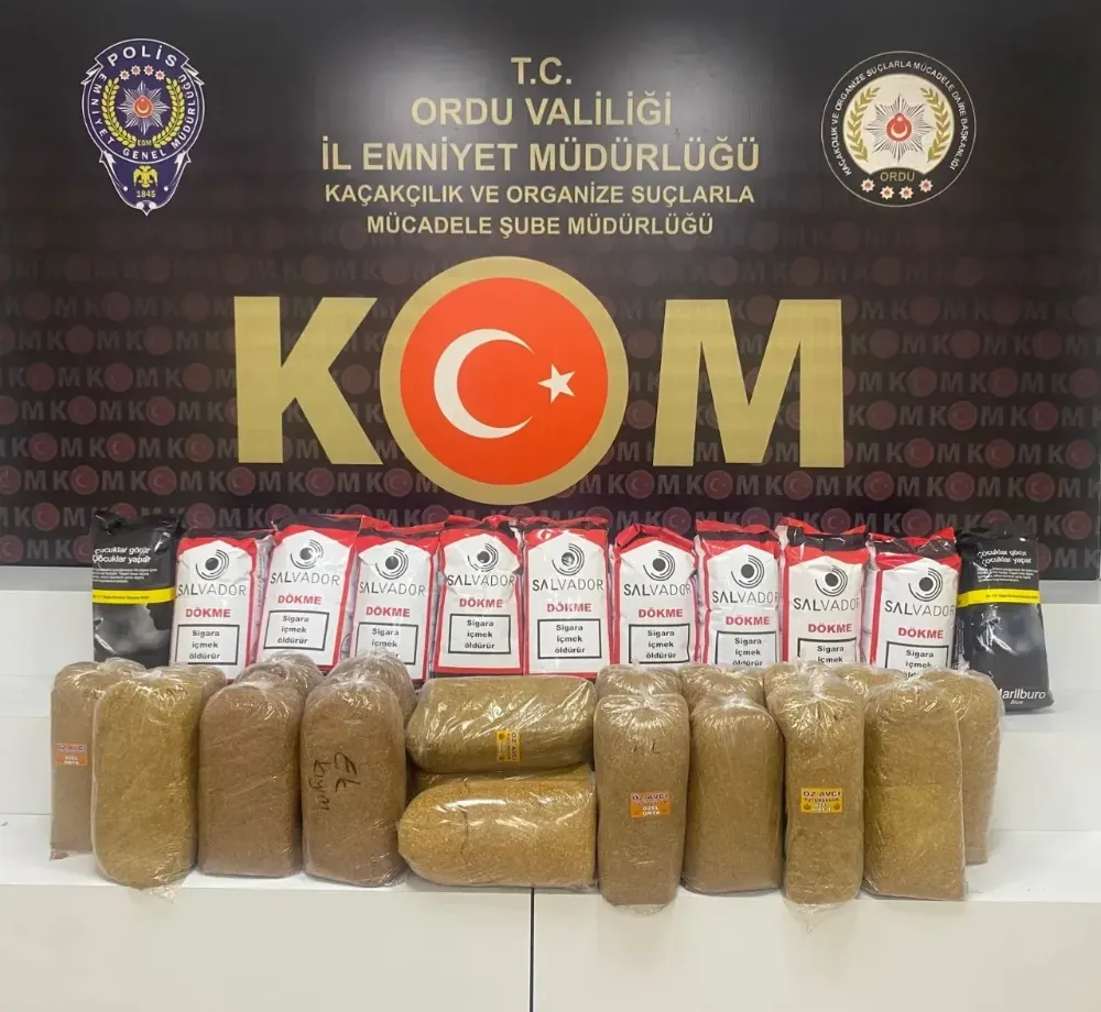 Ordu’da 150 kilo kaçak tütün yakalandı