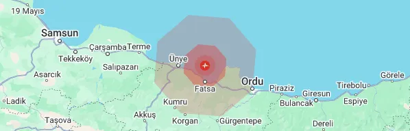Ünye açıklarında 3.4 büyüklüğünde deprem!