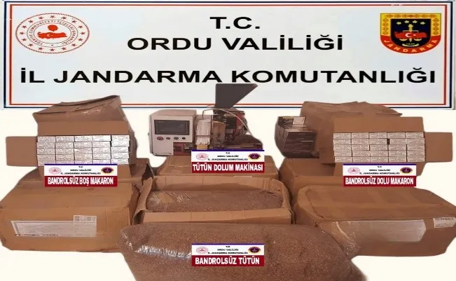 Ordu’da kaçak tütün operasyonu; suçüstü yakalandı!