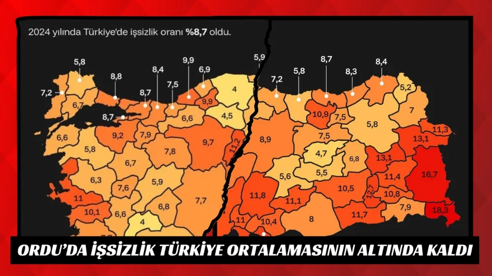 Ordu’da işsizlik Türkiye ortalamasının altında kaldı