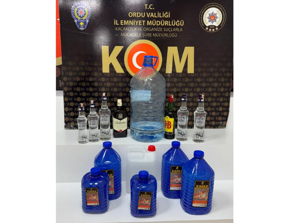 34 Litre kaçak alkol ele geçirildi