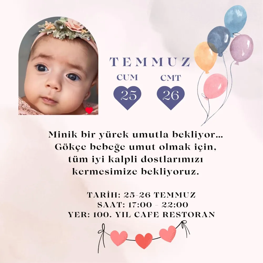 Gökçe bebek için Ünye’de gönüllüler kermes düzenliyor