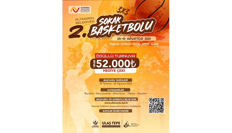   Altınordu’da 3x3 Sokak Basketbol Turnuvası 2. kez başlıyor