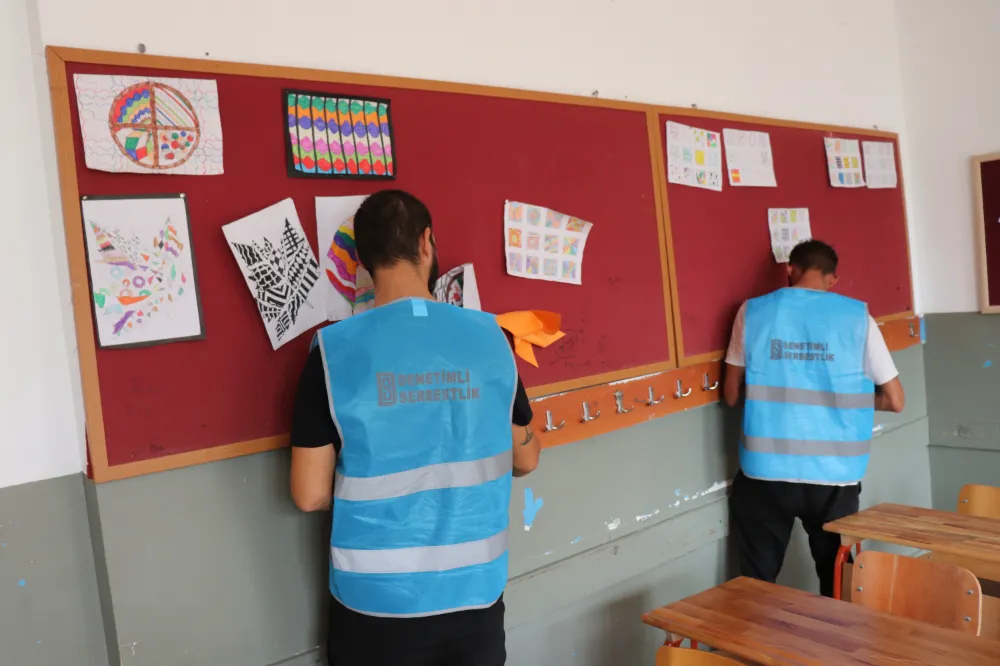 Ünye’de yükümlüler  okulları hazırlıyor